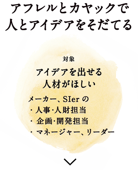 対象:アイデアを出せる人材がほしい